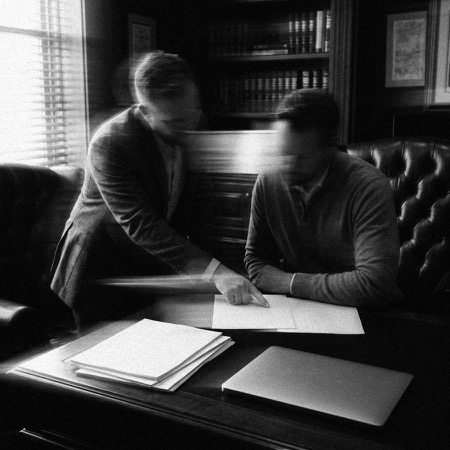 A consultant and a business owner reviewing printed financial reports together